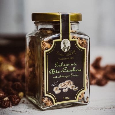 Hamburger Goldmandeln - Gebrannte Bio-Cashew mit schwarzem Sesam