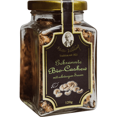Hamburger Goldmandeln - Gebrannte Bio-Cashew mit schwarzem Sesam