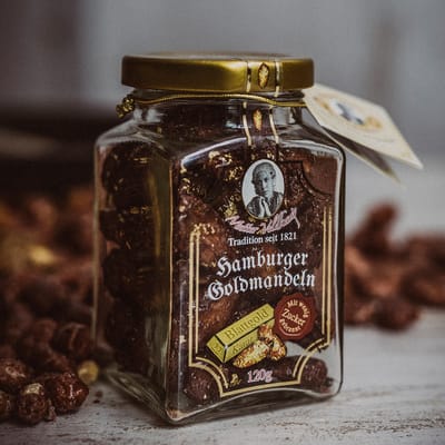 Hamburger Goldmandeln - Gebrannte Mandeln mit Blattgold veredelt
