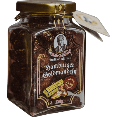 Hamburger Goldmandeln - Gebrannte Mandeln mit Blattgold veredelt