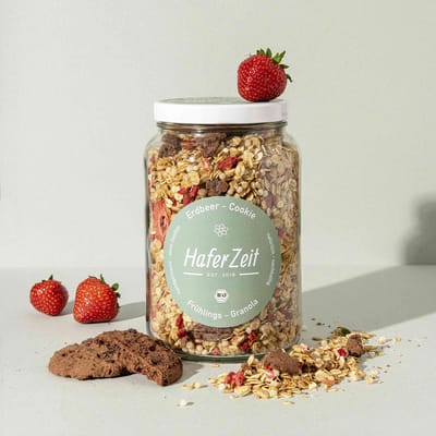 Bio Granola Erdbeer Cookie im Glas - Müslimischung