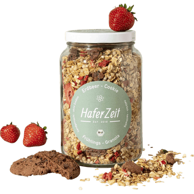Bio Granola Erdbeer Cookie im Glas - Müslimischung