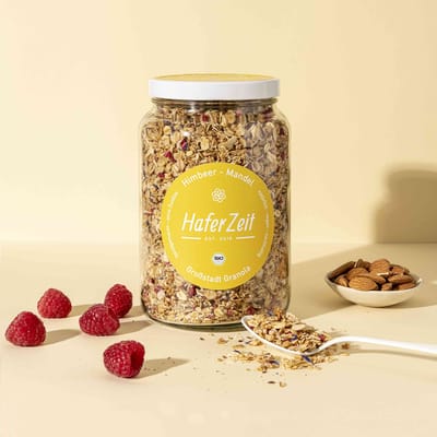 Bio Granola Himbeer Mandel im Glas - Müslimischung