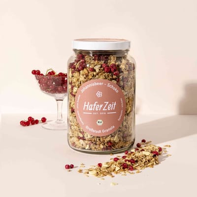Bio Granola Johannisbeer Schoko im Glas - Müslimischung