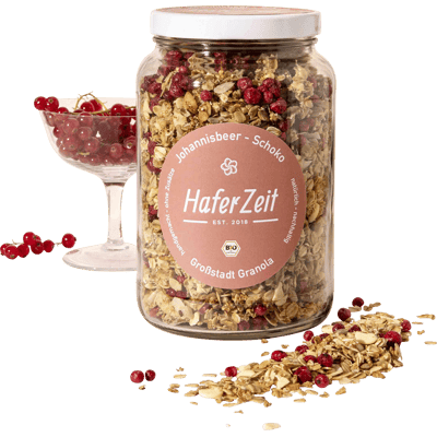 Bio Granola Johannisbeer Schoko im Glas - Müslimischung