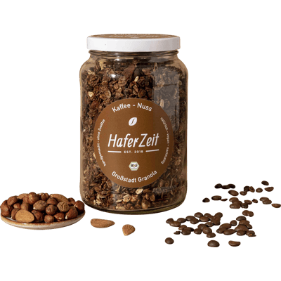 Bio Granola Kaffee Nuss im Glas - Müslimischung