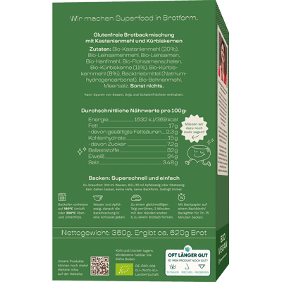 Maronibrot Dunkel Kürbis Bio Brotbackmischung 4
