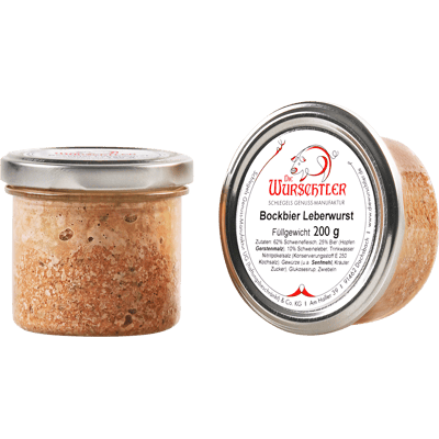 The Wurschtler bock beer liver sausage