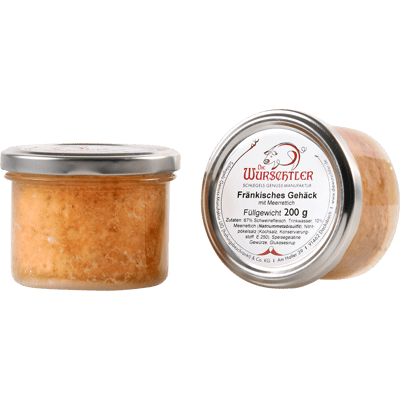 The Wurschtler Franconian Gehäck with horseradish - sausage preparation