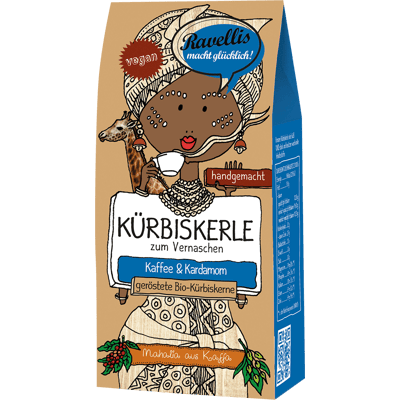 Ravellis Kürbiskerle - Mahalia aus Kaffa - Bio-Kürbiskerne mit Kaffee & Kardamom