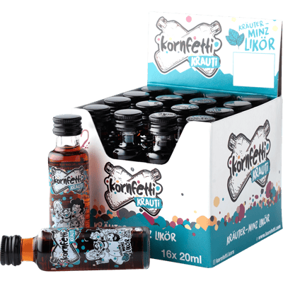 16x Kornfetti Krauti Minis - Herb and mint liqueur