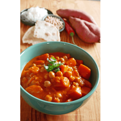 Götter-Speise Indisches Süßkartoffelcurry mit Kichererbsen