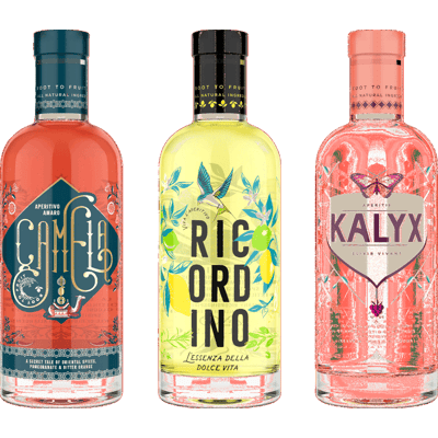 Root to Fruit Aperitif Probierpaket (1x Kalyx + 1x Ricordino + 1x Camela)