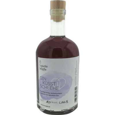 Gin kisses sloe liqueur