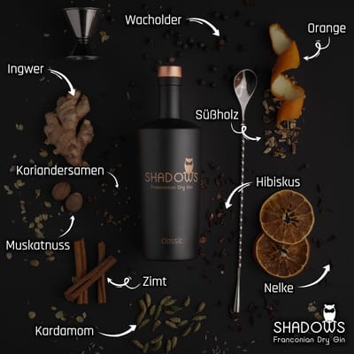 SHADOWS Gin Franconian Dry Gin - London Dry Gin