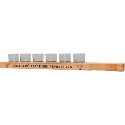 Fatfritz liquor tray with 6 shot glasses