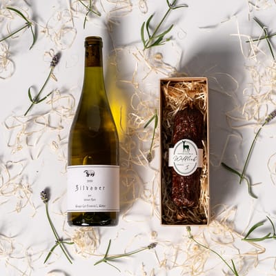 Wildlieb set "Venison meets organic wine" (1x fennel venison salami + 1x organic white wine)