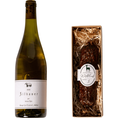 Wildlieb set "Venison meets organic wine" (1x fennel venison salami + 1x organic white wine)