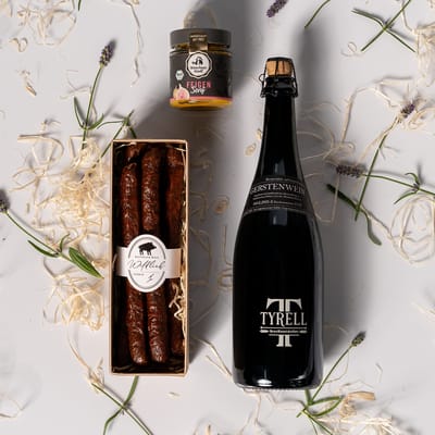 Wild barley set (1x wild boar cracker + 1x barley wine + 1x fig mustard)