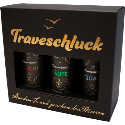 Traveschluck Probierpaket (1x Aquavit + 1x Kirschlikör + 1x Kräuterlikör)