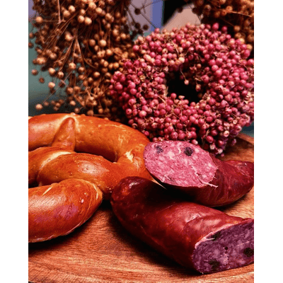 2x Heidelbeer Damwildsalami mit Bio-Schweinefleisch vakuumiert