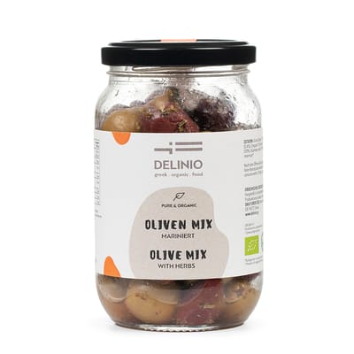 DELINIO Manaki Olivenöl Vorratspaket (2x Bio Olivenöl Kanister + 2x Oliven GRATIS)