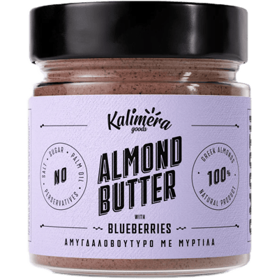 Kalimera Goods almond butter with blueberries