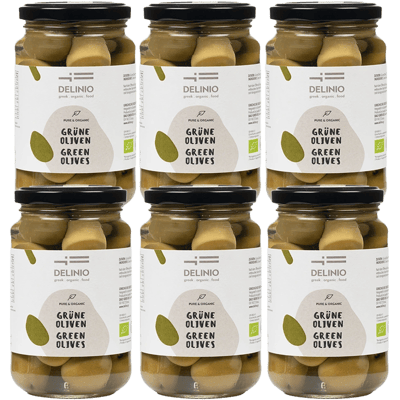 6x Grüne Bio Oliven