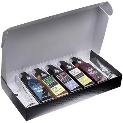 Liqueur TASTINGBOX (5x original Dresden liqueurs + 2x glasses)