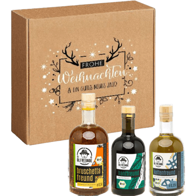 Bio Weihnachtsbox Geweihte Weihnacht (1x Bio Bruschetta Öl + 1x Bio Hanföl + 1x Bio Keltenöl)