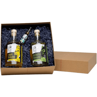 Geschenkbox Duo (1x Knoblauchöl + 1x Kräuteröl + 1x Hanföl)