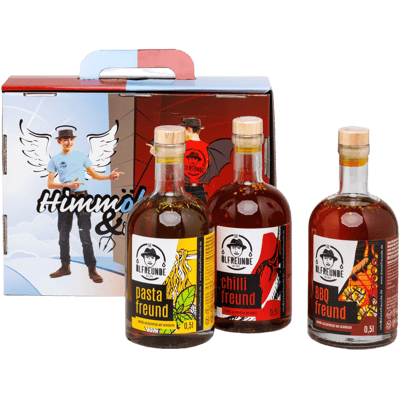 Himmöl und Hölle (1x Pastaöl + 1x BBQ Öl + 1x Chiliöl)