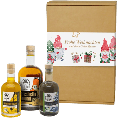 Weihnachtsbox Bio Wichtelzauber (2x Leindotteröl + 1x Bruschettaöl)