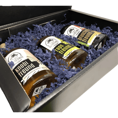 Weihnachtsbox Würztrio (1x Knoblauchöl + 1x Kräuteröl + 1x Chiliöl)