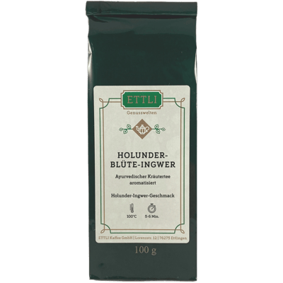 Kräutertee aromatisiert Holunderblüte Ingwer