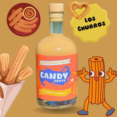 CANDYSHOTS Churros liqueur - sugar and cinnamon cream liqueur