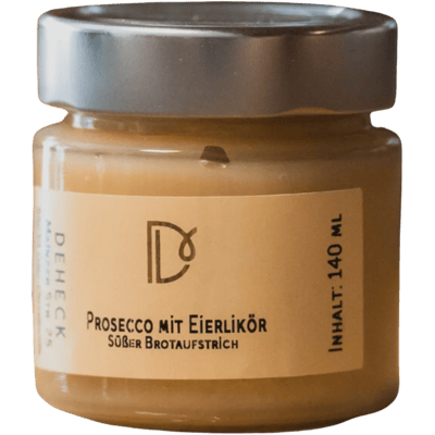 Deheck Manufaktur Prosecco mit Eierlikör Aufstrich