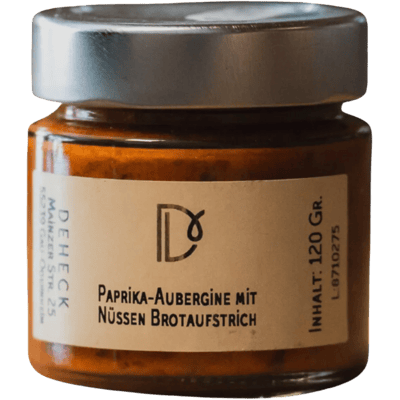 Deheck Manufaktur Paprika Aubergine Aufstrich mit Nüssen