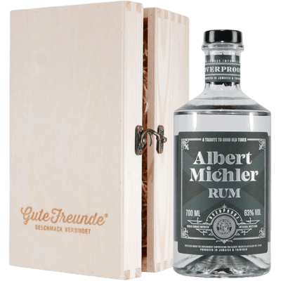 Michlers Overproof Artisanal White Rum with wooden gift box