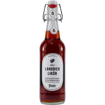 Pott's Landbier liqueur with wooden gift box