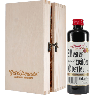 Birkenhof Westerwald fruit brandy with wooden gift box