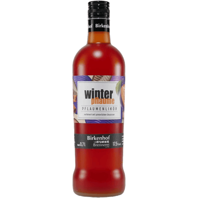 Birkenhof winter plum liqueur with wooden gift box