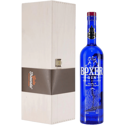 Boxer Dry Gin Fresh Juniper with wooden gift box