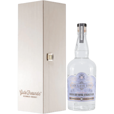 Gin Lane 1751 London Dry Royal Strength Gin mit Geschenk-Holzkiste