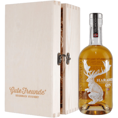 Harahorn Cask Aged Gin mit Geschenk-Holzkiste