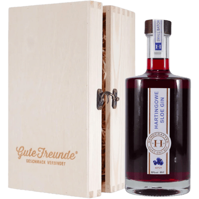 Hartingowe Sloe Gin mit Geschenk-Holzkiste