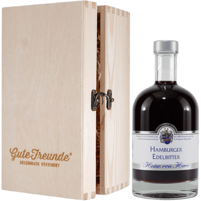 Heinr. von Have Hamburger Edelbitter liqueur with wooden gift box
