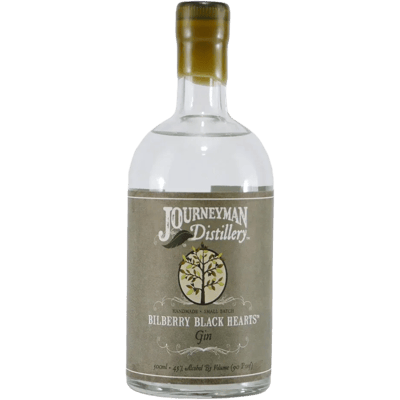 Journeyman Bilberry Black Hearts Gin with wooden gift box