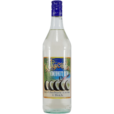 Kokacaribe coconut rum liqueur with wooden gift box