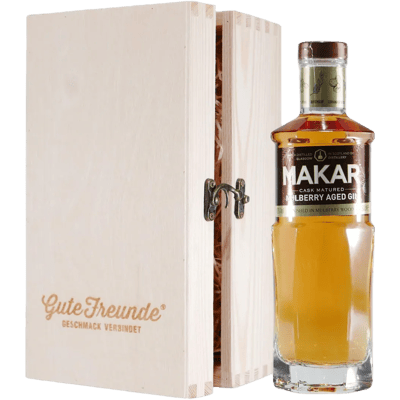 Makar Mulberry Aged Gin with wooden gift box
